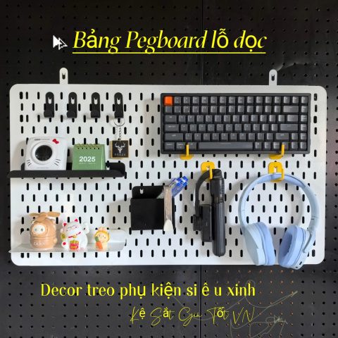 Bảng pegboard lỗ dọc treo phụ kiện