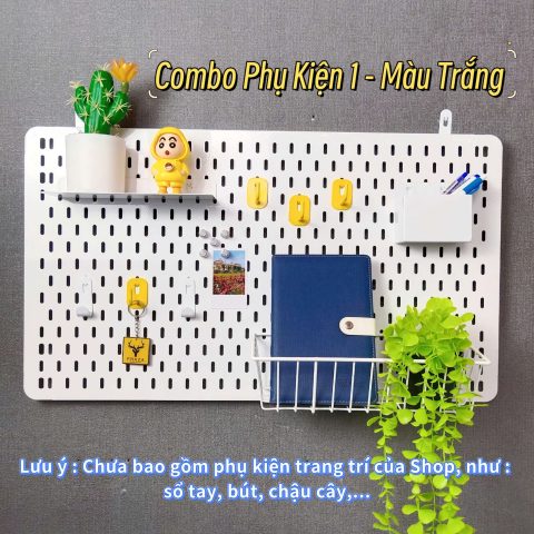 Combo bảng pegboard lỗ dọc gắn tường