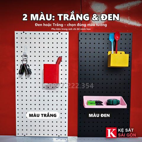 Hai màu trắng và đen của tấm tôn lỗ 60×30cm