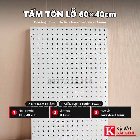 Tấm tôn lỗ 60×40 cm