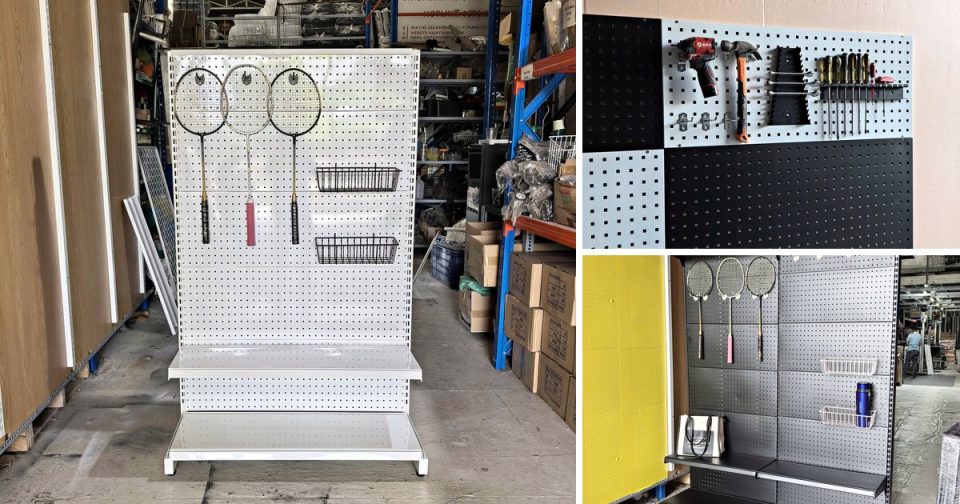 Kệ pegboard treo tường khác tấm pegboard rời thế nào