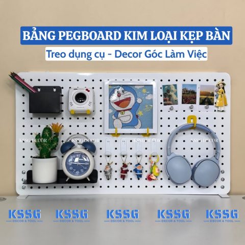 Bảng pegboard treo đồ pegboard kẹp bàn decor bàn học