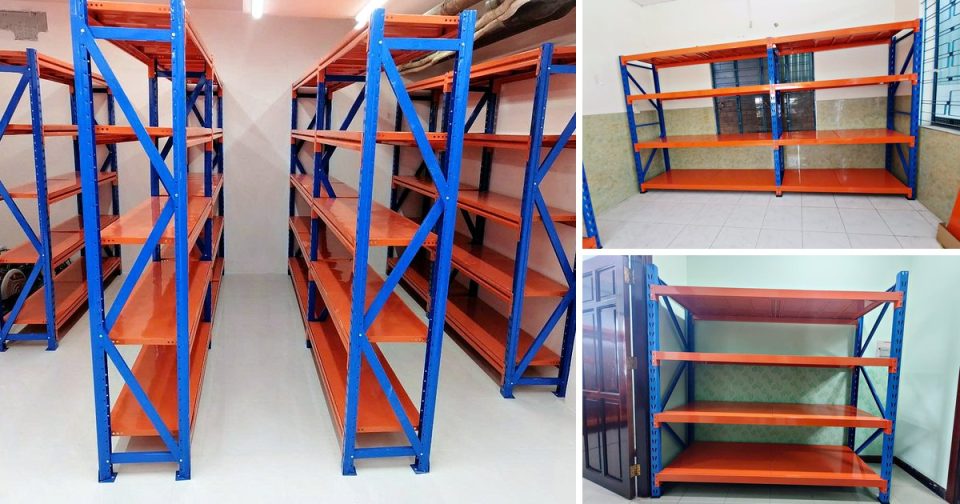 Kệ sắt kho cho shop online: tính số bộ kệ theo chiều dài tường