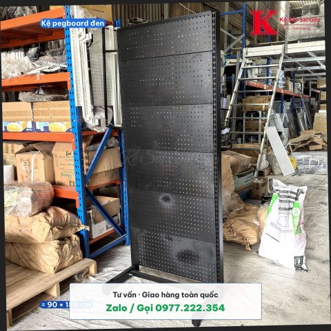 Bộ kệ pegboard khung đứng lắp ráp (90 × 180 cm) - 3 tầng mâm