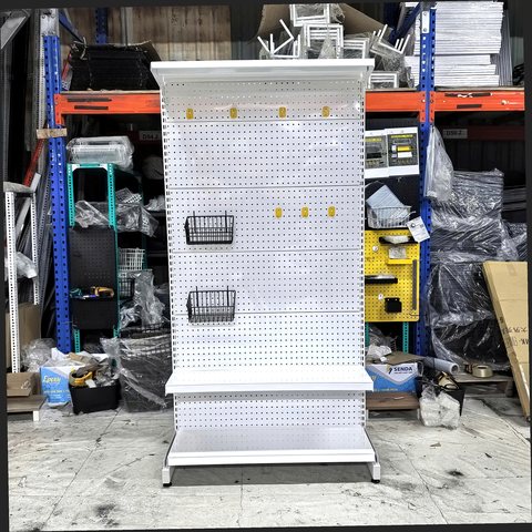 Bộ kệ pegboard khung đứng lắp ráp (90 × 180 cm) - 2 tầng mâm
