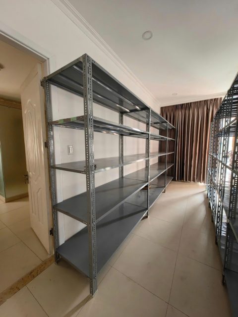 Bộ kệ sắt V lỗ đa năng (150 × 30 × 200 cm) - 4 tầng mâm