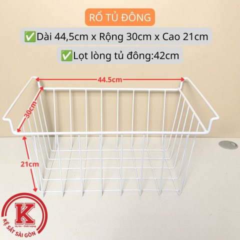 Rổ tủ đông 46.5cm - Trắng — ảnh 3