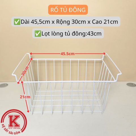 Rổ tủ đông 46.5cm - Trắng — ảnh 4