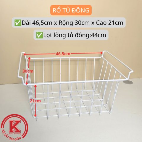 Rổ tủ đông 46.5cm - Trắng