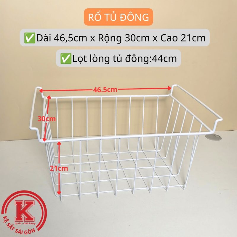 Rổ tủ đông 46.5cm - Trắng