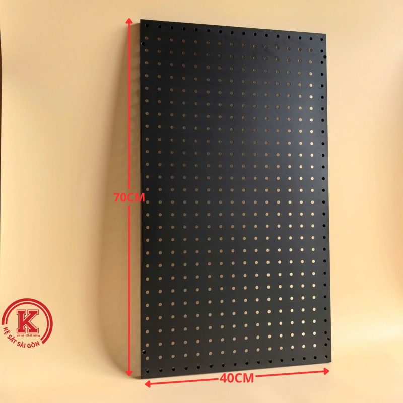 Tấm tôn lỗ 70cm x 40cm - Đen