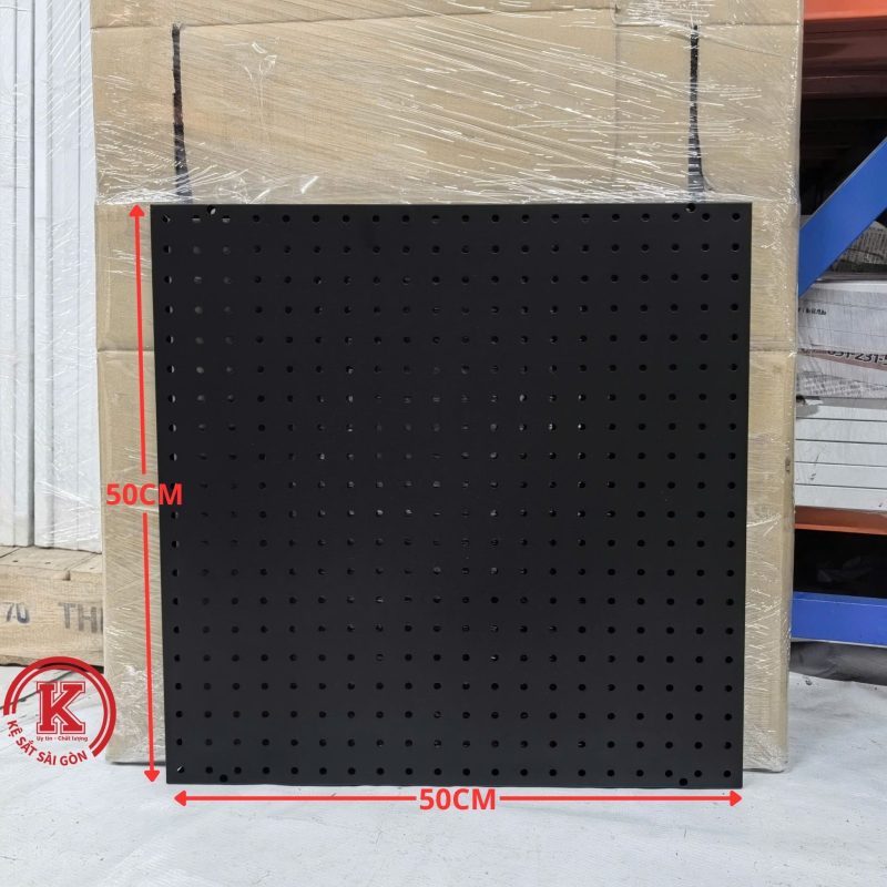 Tấm tôn lỗ 50cm x 50cm - Đen