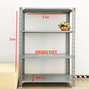 Kệ sắt v lỗ để hàng 4 tầng