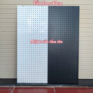 Bảng lỗ Dài 1m x Rộng 40cm treo tường trang trí, Tấm tôn treo phụ kiện Pegboard trưng bày, Decor