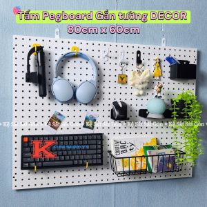 Tấm Tôn Đục Lỗ, Bảng Pegboard Kim Loại Gắn Tường 80 x 60 & 70 x 60 - Bảng Trang Trí Decor Đa Năng